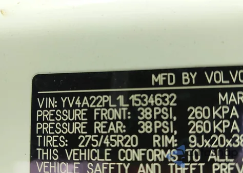 2020 Volvo Xc90 T6 Inscription 7 Passenger из США, поврежденный, VIN YV4A22PL1L1534632